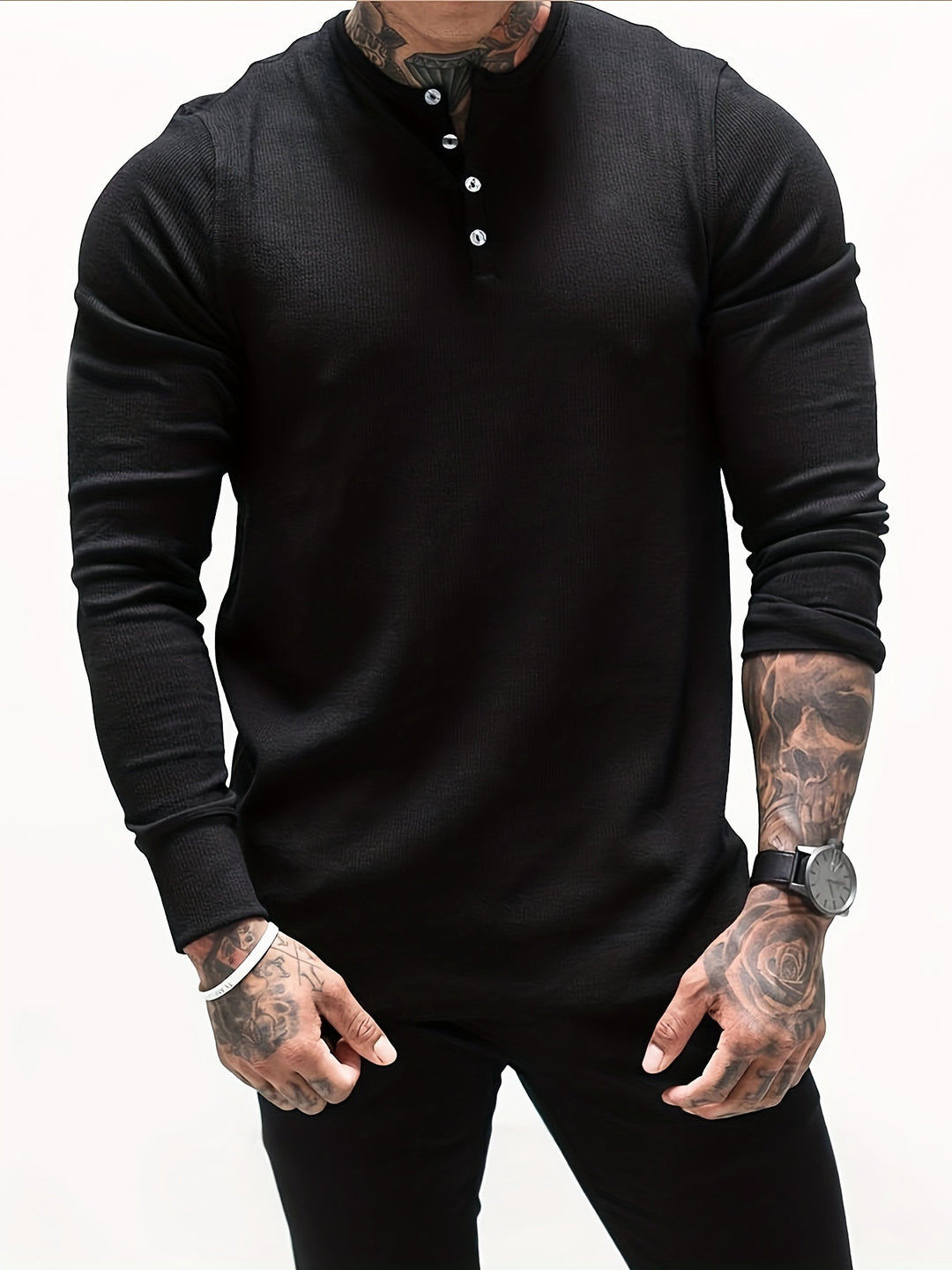 Men's Slim Fit Ribbed Shirt - Modern Casual