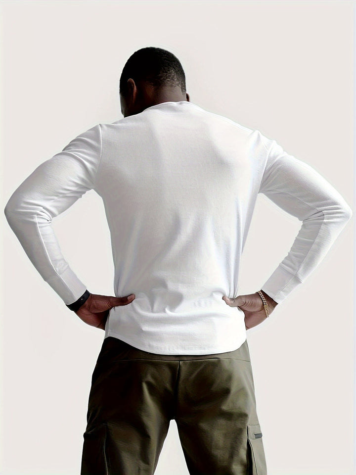 Men's Slim Fit Ribbed Shirt - Modern Casual