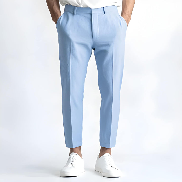 Men's Straight Fit Casual Pants - Modern Clean Look - Blue