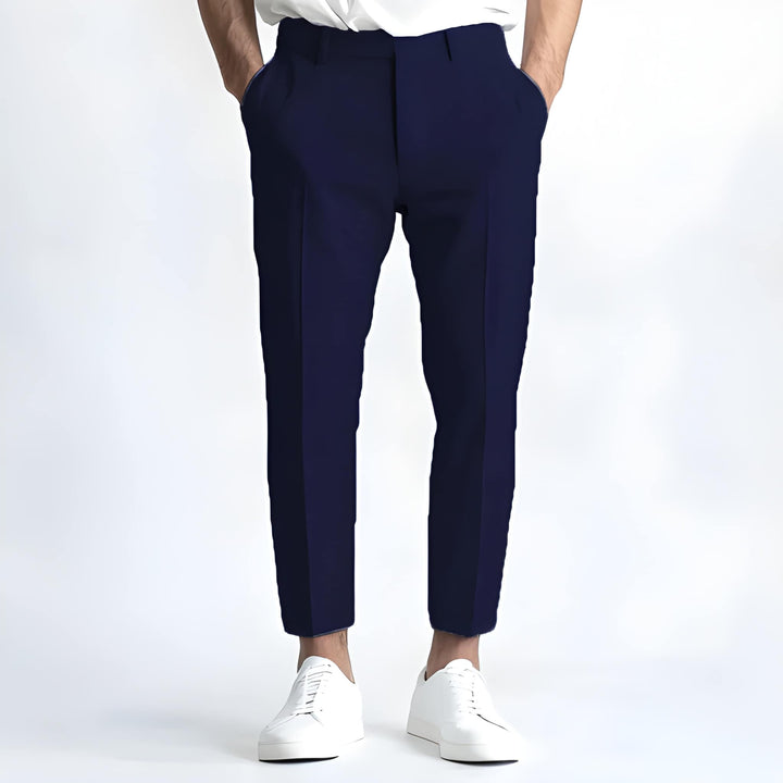 Men's Straight Fit Casual Pants - Modern Clean Look - Navy