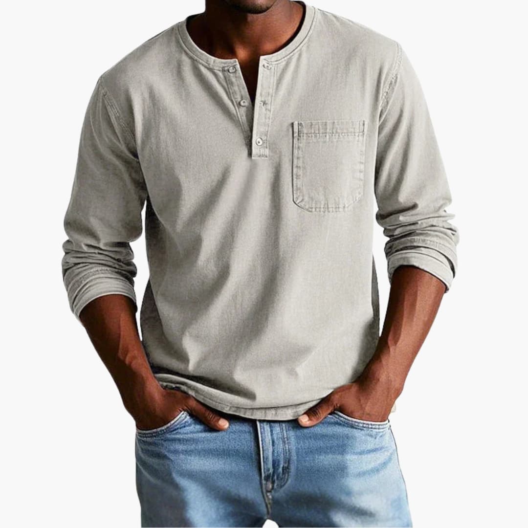 Men's Straight Fit Long Sleeve Shirt - Casual Style-Jacob-Menswear