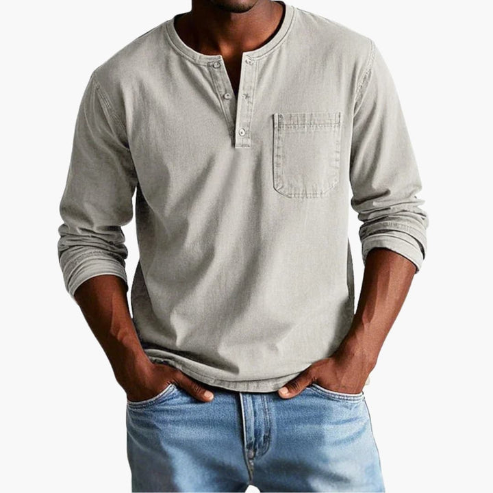 Men's Straight Fit Long Sleeve Shirt - Casual Style-Jacob-Menswear