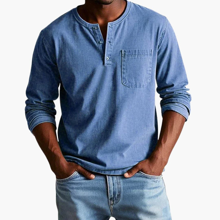 Men's Straight Fit Long Sleeve Shirt - Casual Style-Jacob-Menswear
