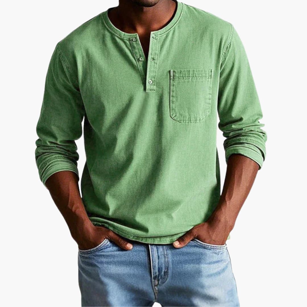 Men's Straight Fit Long Sleeve Shirt - Casual Style-Jacob-Menswear