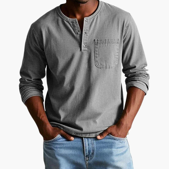 Men's Straight Fit Long Sleeve Shirt - Casual Style-Jacob-Menswear