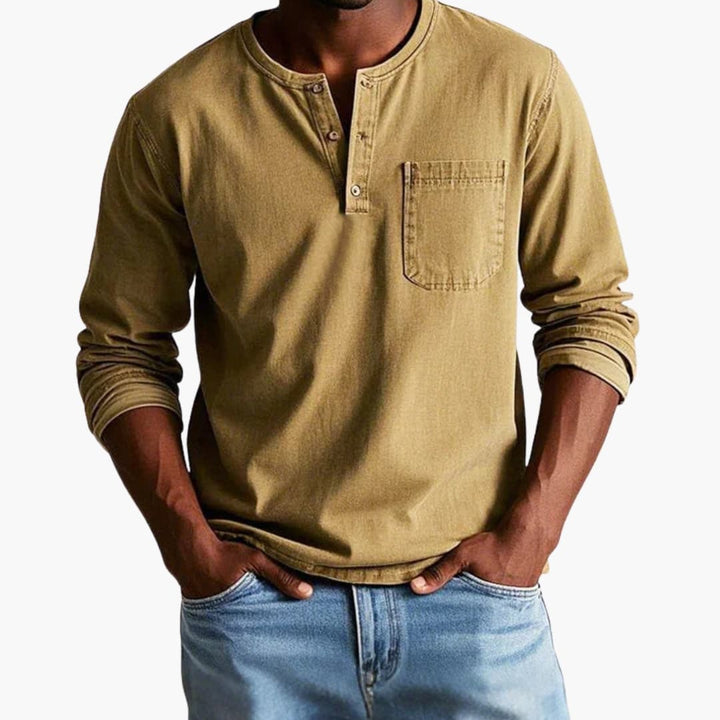 Men's Straight Fit Long Sleeve Shirt - Casual Style-Jacob-Menswear
