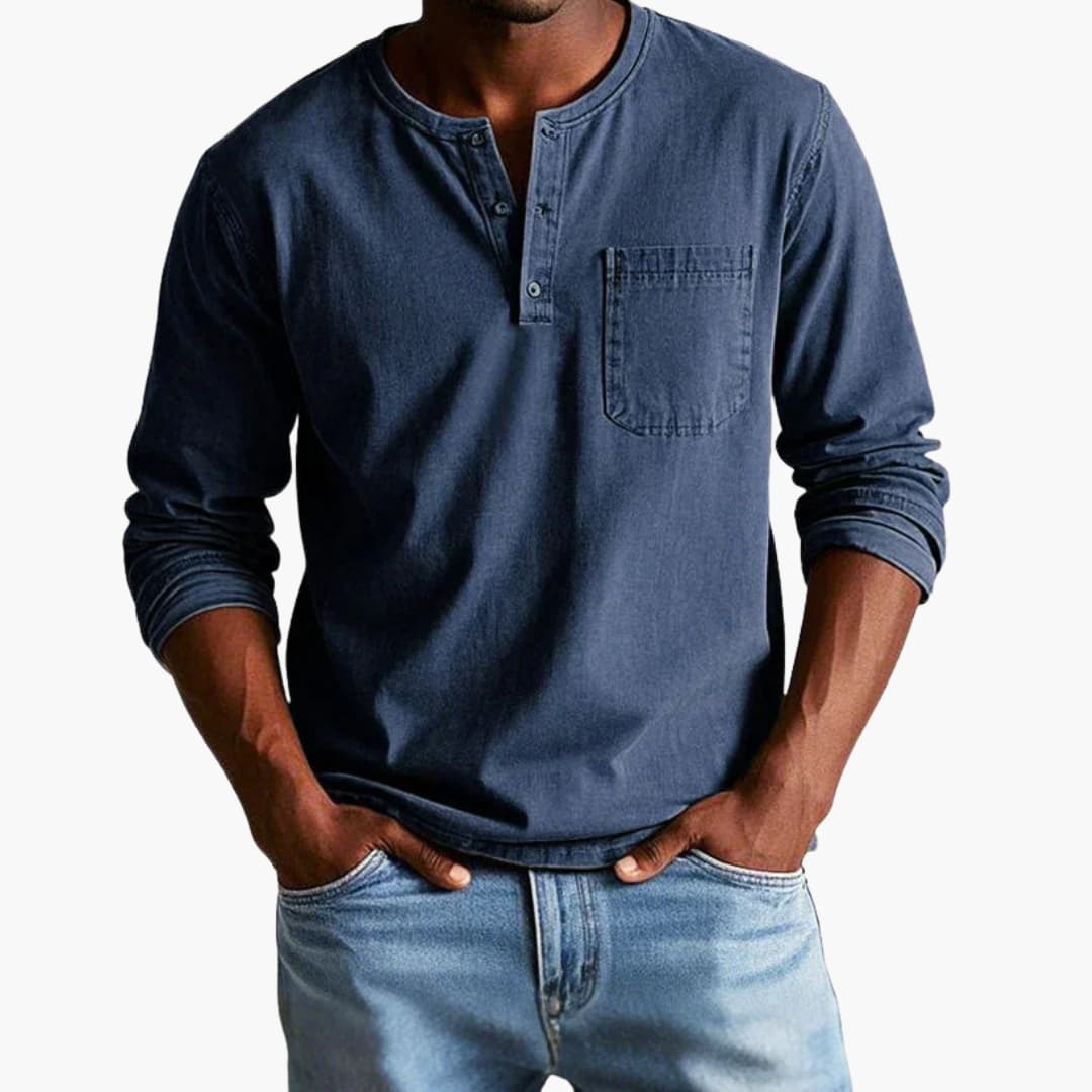 Men's Straight Fit Long Sleeve Shirt - Casual Style-Jacob-Menswear