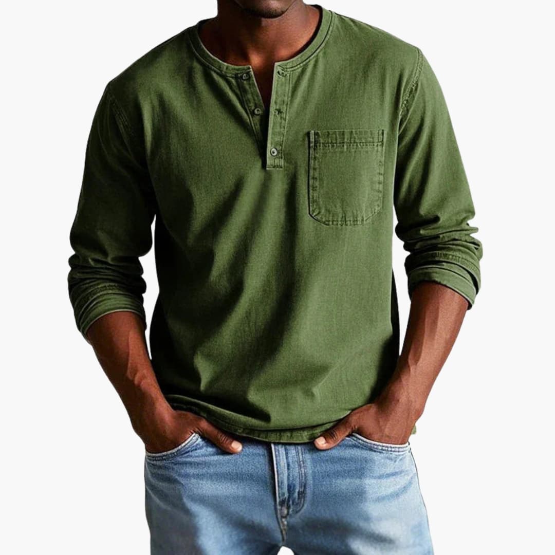 Men's Straight Fit Long Sleeve Shirt - Casual Style-Jacob-Menswear