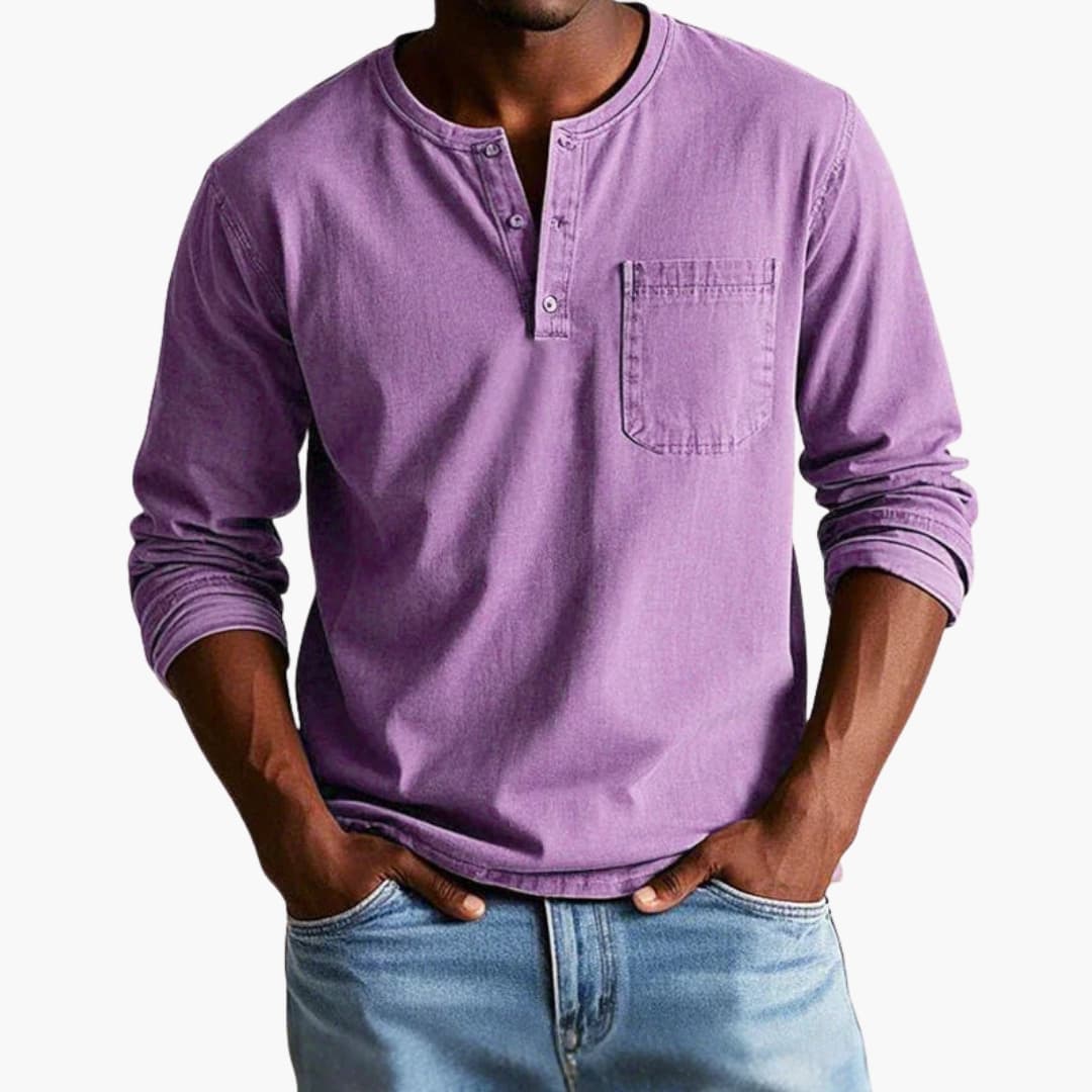 Men's Straight Fit Long Sleeve Shirt - Casual Style-Jacob-Menswear