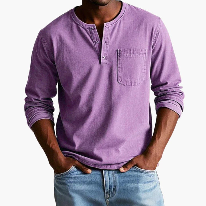 Men's Straight Fit Long Sleeve Shirt - Casual Style-Jacob-Menswear