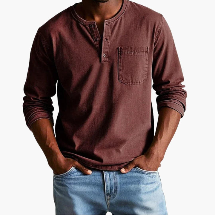 Men's Straight Fit Long Sleeve Shirt - Casual Style-Jacob-Menswear