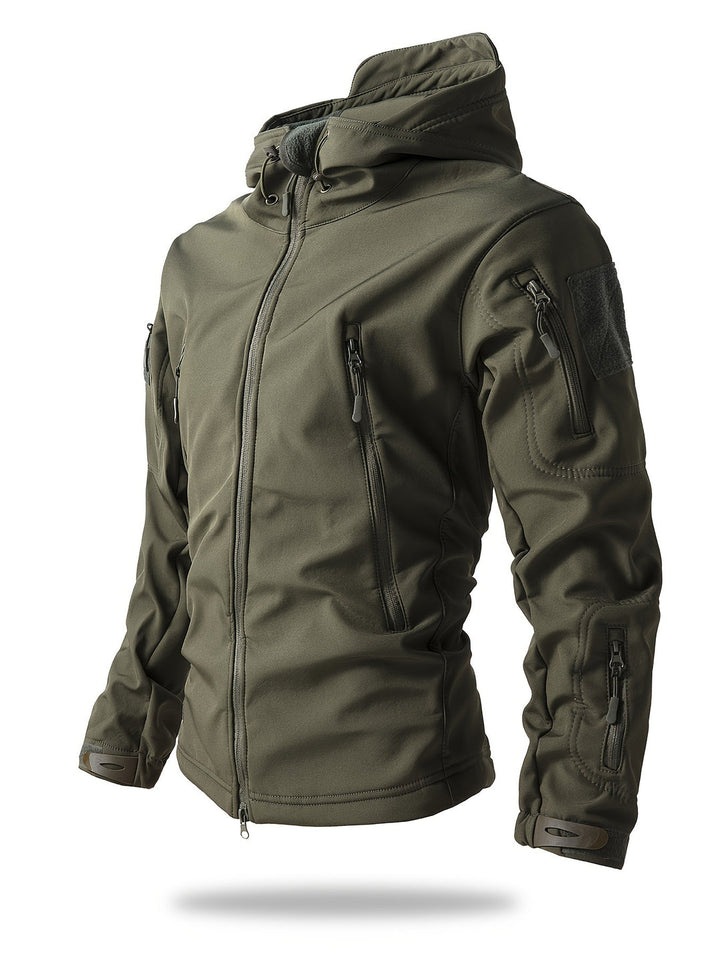 Men's Tactical Winter Jacket - Warm & Functional Outdoor Coat - Green
