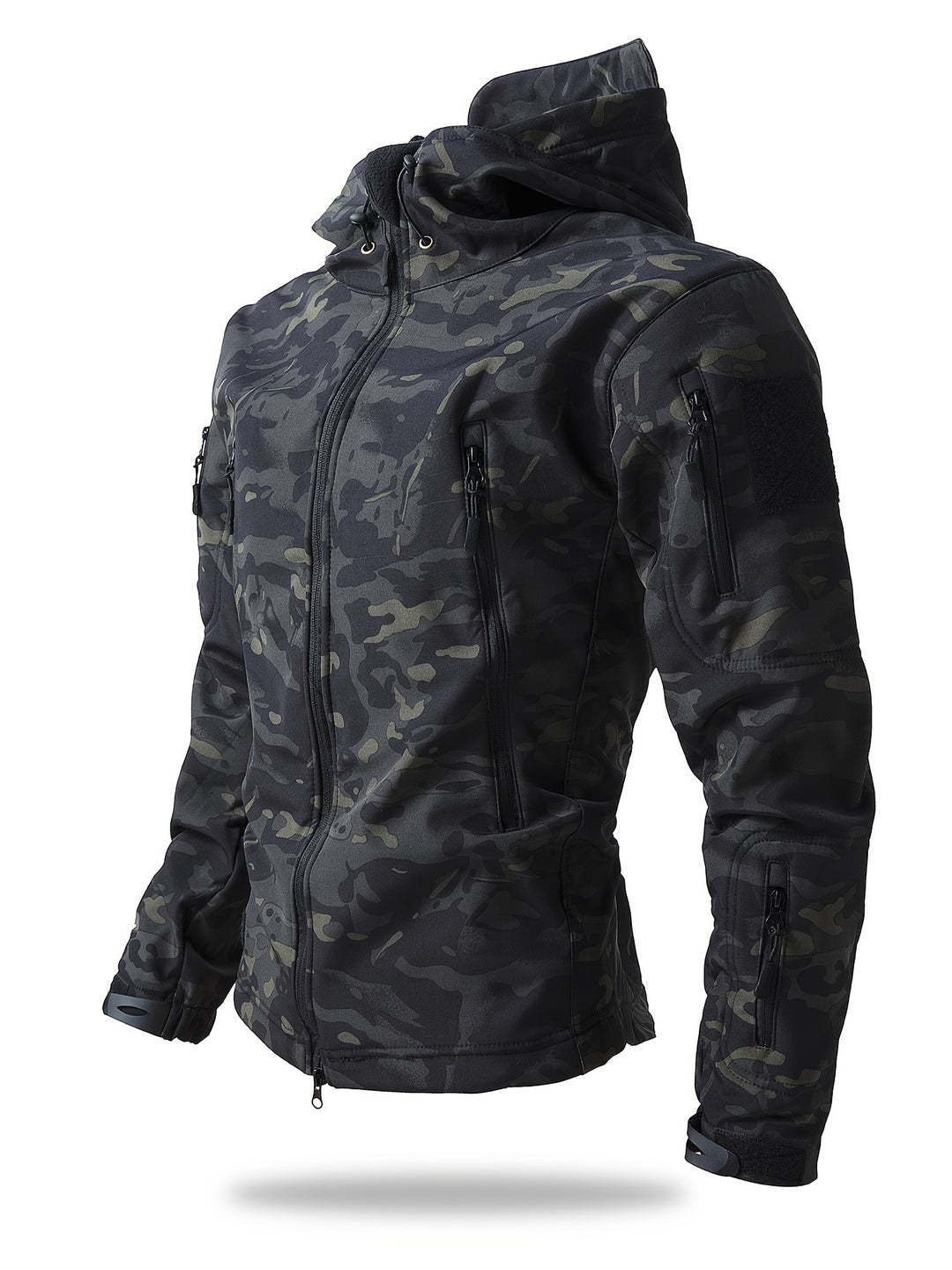 Men's Tactical Winter Jacket - Warm & Functional Outdoor Coat - Night Camo