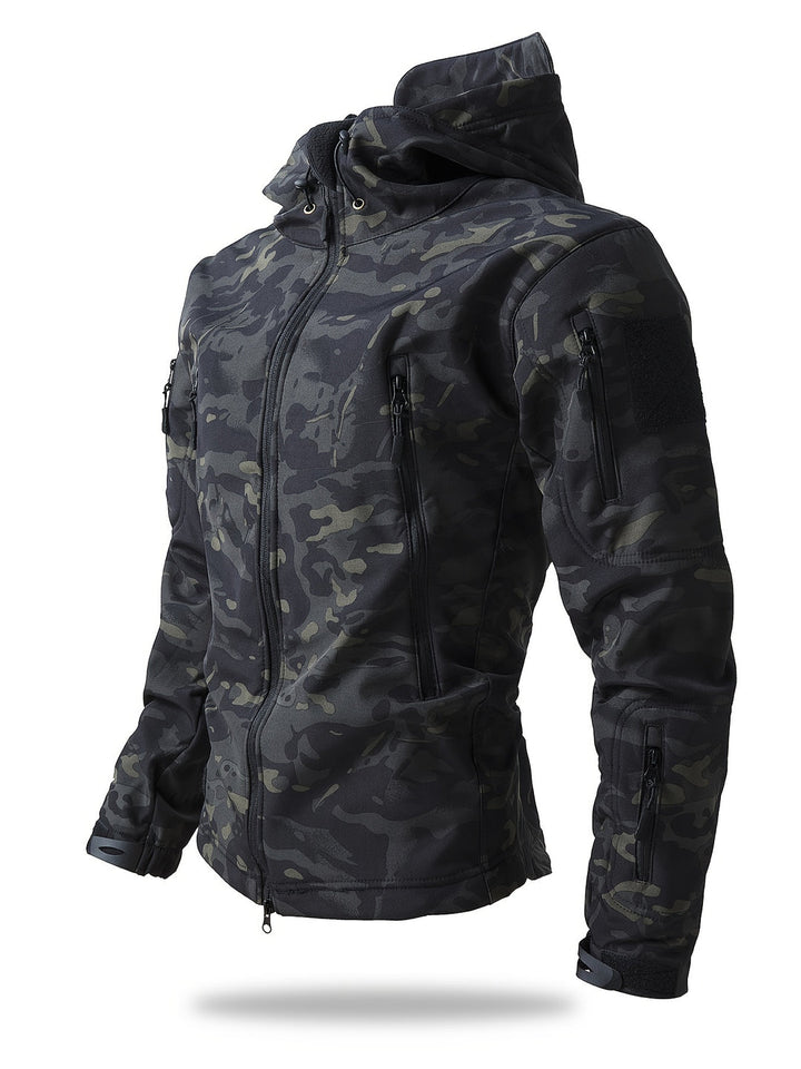 Men's Tactical Winter Jacket - Warm & Functional Outdoor Coat - Night Camo