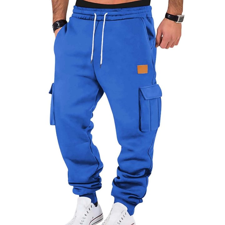 Men's Tapered Cargo Pants - Winter Casual - Blue