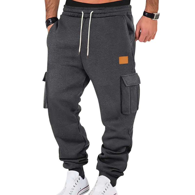 Men's Tapered Cargo Pants - Winter Casual - Charcoal