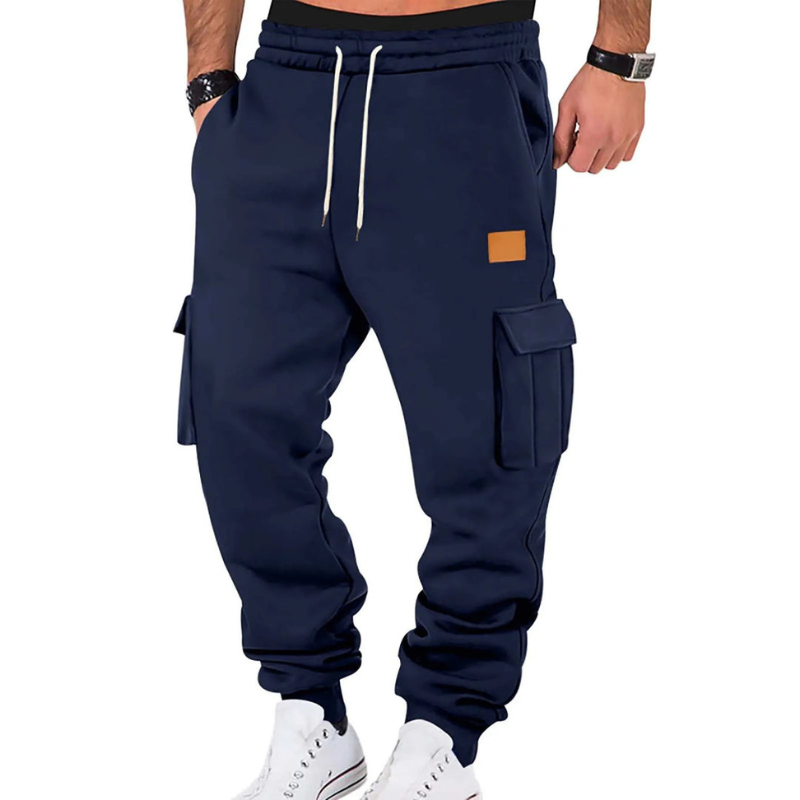 Men's Tapered Cargo Pants - Winter Casual - Navy