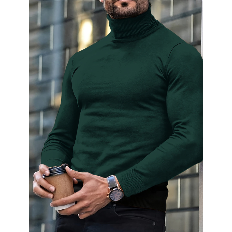 Men's Turtleneck Sweater - Classic Slim Fit Winter Knit
