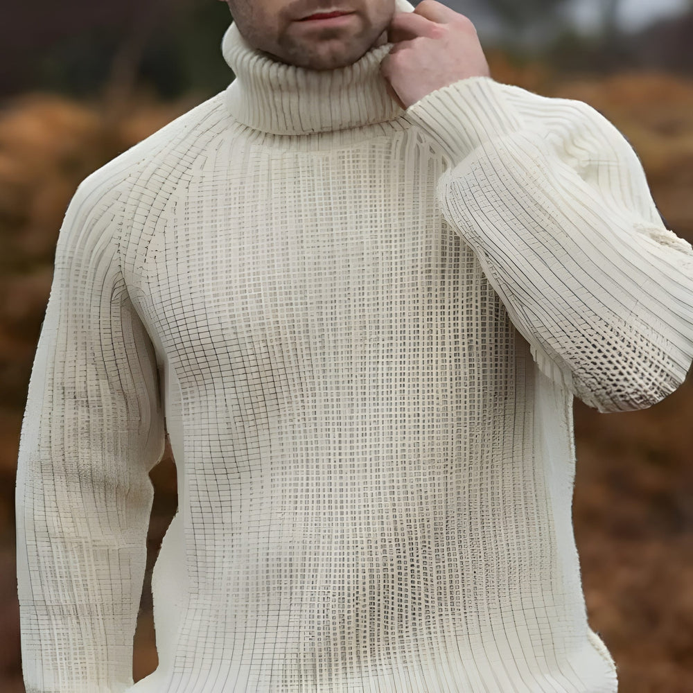 Men's Turtleneck Sweater - Thick Knit Winter Warmth