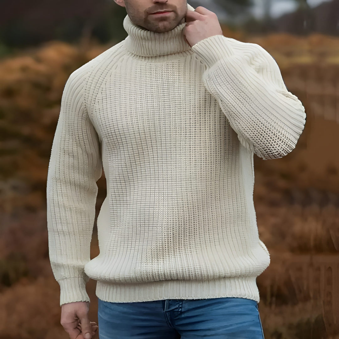 Men's Turtleneck Sweater - Thick Knit Winter Warmth