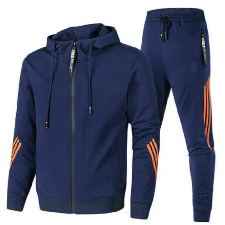Men's Two-Piece Training Set - Hoodie & Joggers - Blue