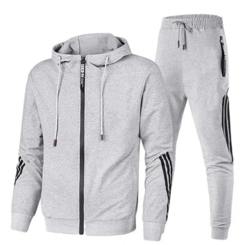 Men's Two-Piece Training Set - Hoodie & Joggers - Grey