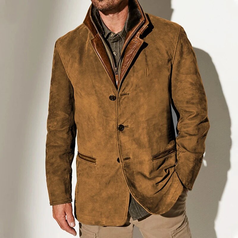 Men's Vintage Leather Jacket - Classic Timeless Style - Brown