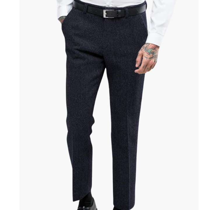 Men's Vintage Slim Fit Dress Pants - Timeless Elegance - Black
