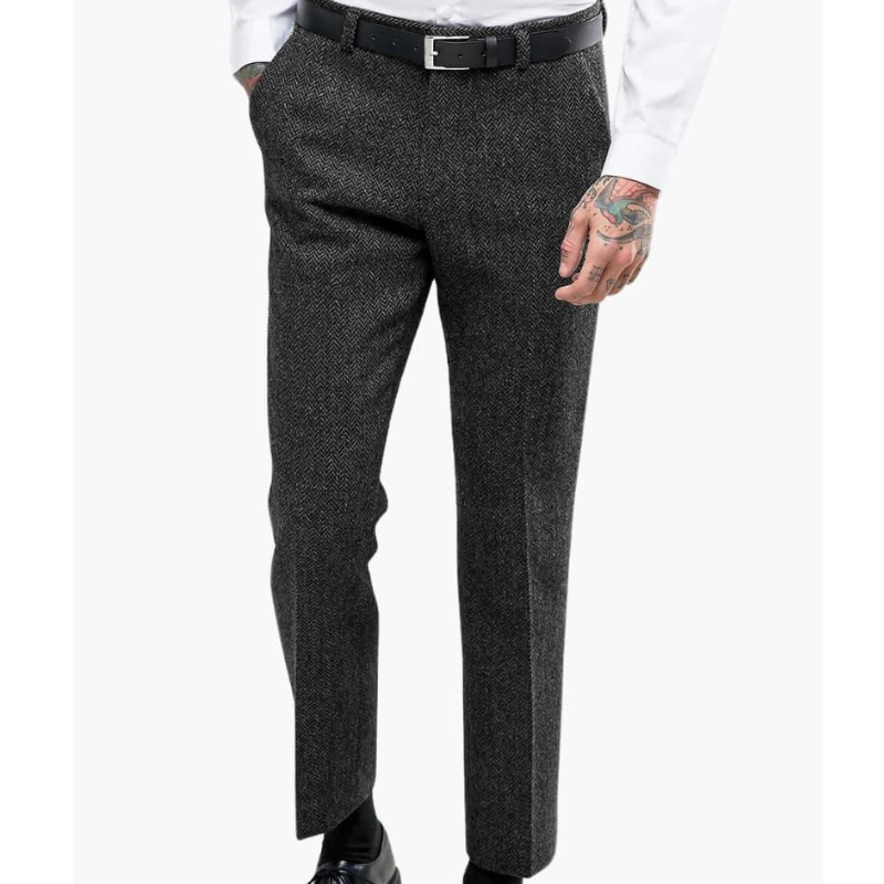 Men's Vintage Slim Fit Dress Pants - Timeless Elegance - Grey