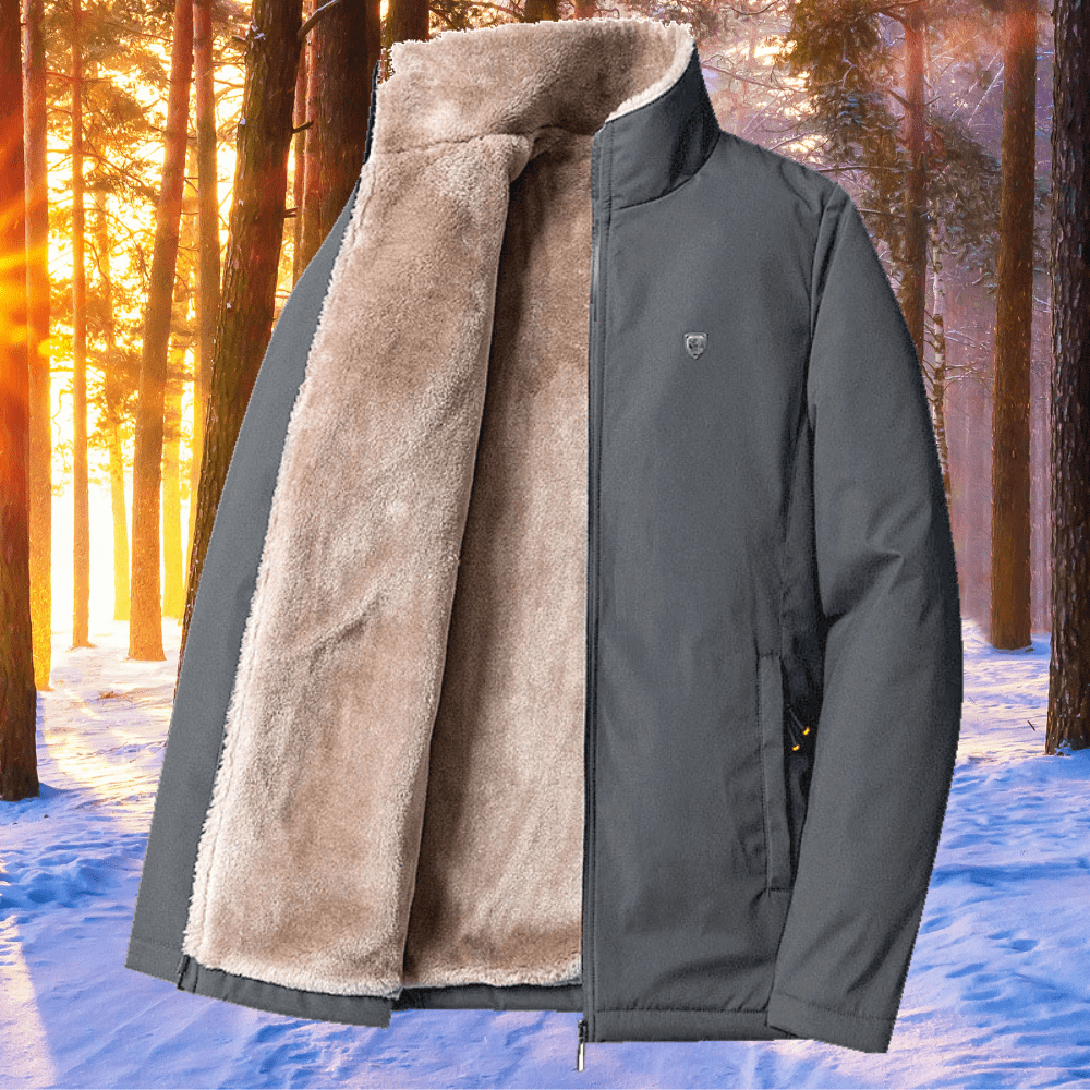 Men's Winter Jacket Warm Lined Timeless Design - Grey