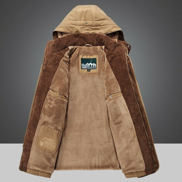 Men's Winter Parka Jacket - Warm Outdoor Coat with Pockets