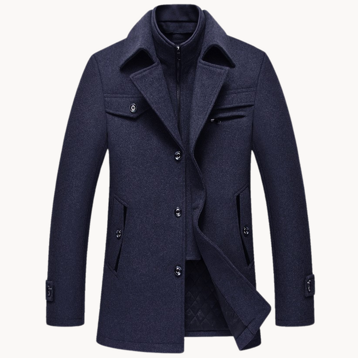 Men's Wool Blend Blazer Jacket - Classic Tailored Fit - Blue